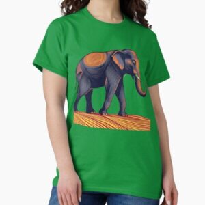 Vintage Elephant Line Art Wildlife Illustration — graphic tee