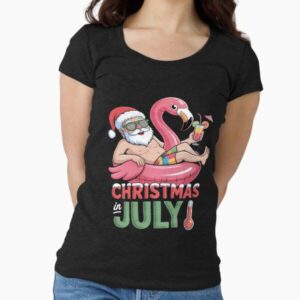 Christmas in July Summer Flamingo Float Xmas — graphic tee