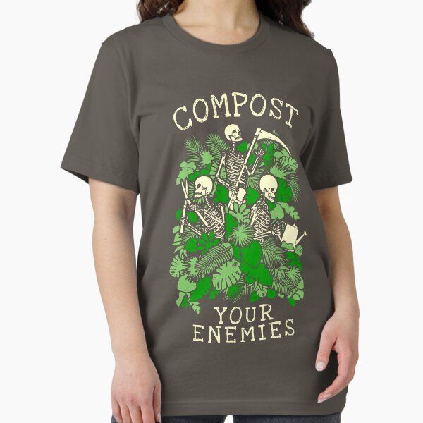 Compost Your Enemies Funny Gardening Goth Skeleton Gardener