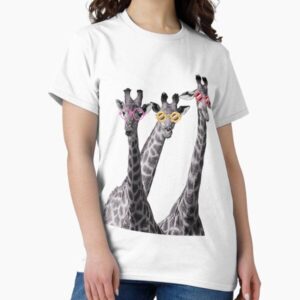 Funny giraffe with Cool glasses — graphic tee