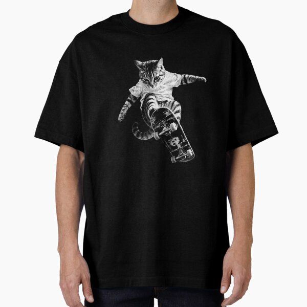 Retro Skateboarding Cat